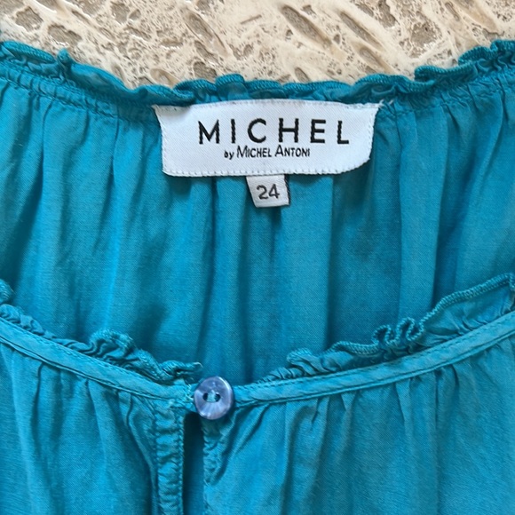 Beautiful Boho Peasant blouse in ombré blue to purple - Picture 7 of 7